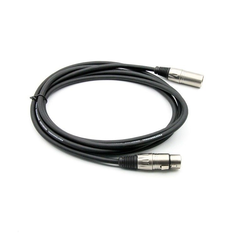 10ft XLR Hombre a XLR Hombre Cable de condensador de micrófono para el escenario y música en vivo Cable de micrófono negro