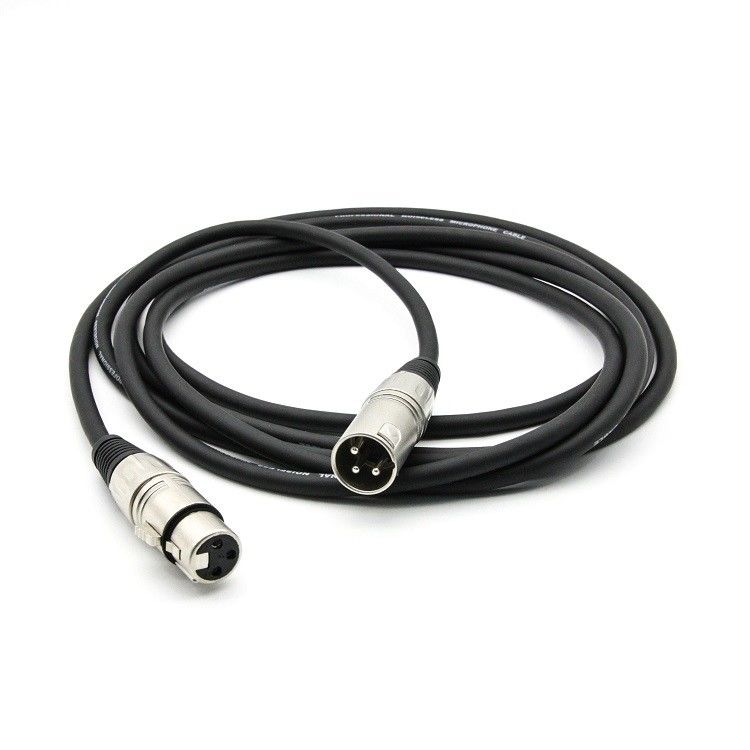 10ft XLR Hombre a XLR Hombre Cable de condensador de micrófono para el escenario y música en vivo Cable de micrófono negro