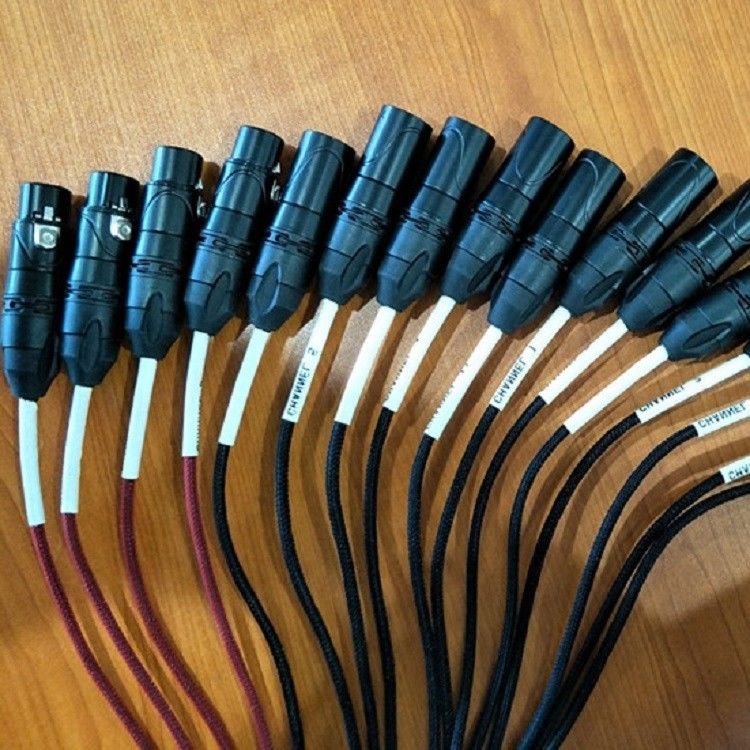 20 canales de cable de serpiente de bajo perfil XLR enviar placa de circuito XLR Splitter 100 pies