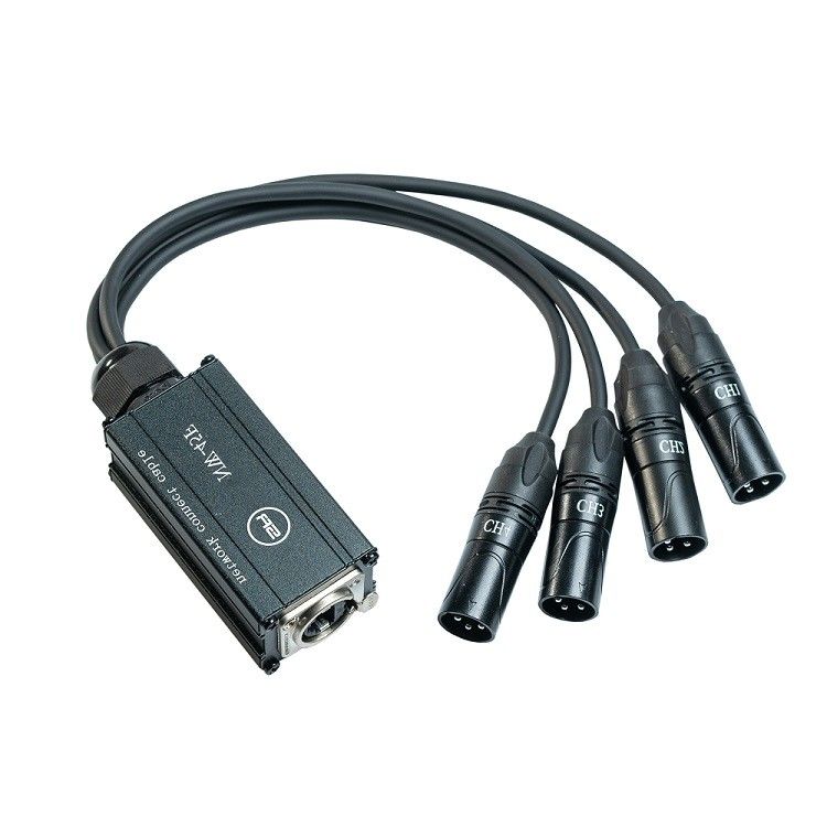 Cable divisor de red XLR de 4 canales receptor multi serpiente de 3 pines a cable etercón único Rj45