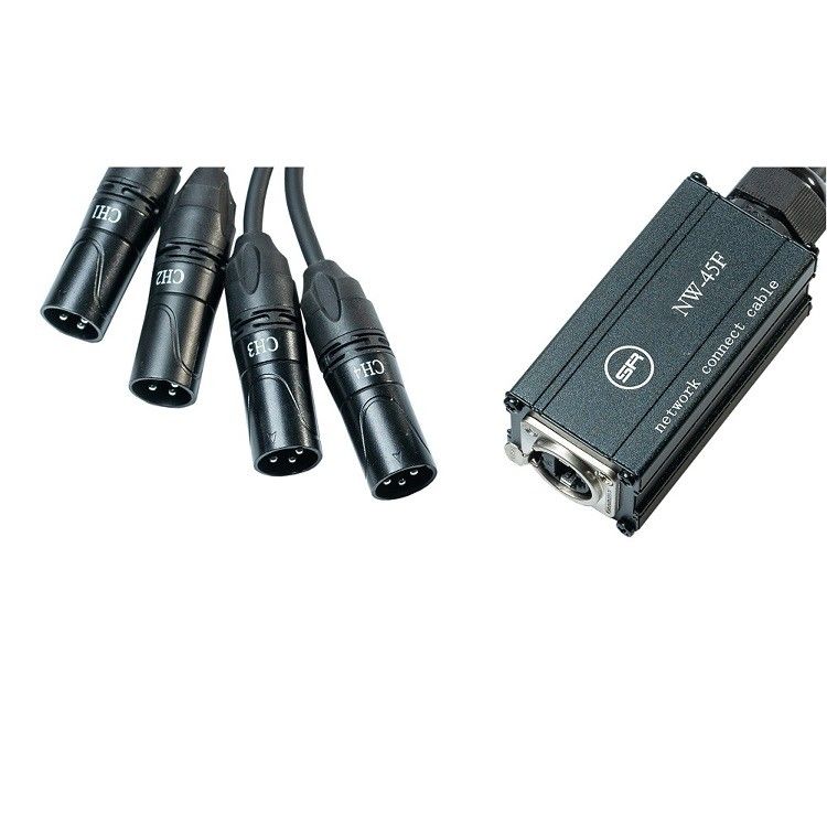 Cable divisor de red XLR de 4 canales receptor multi serpiente de 3 pines a cable etercón único Rj45