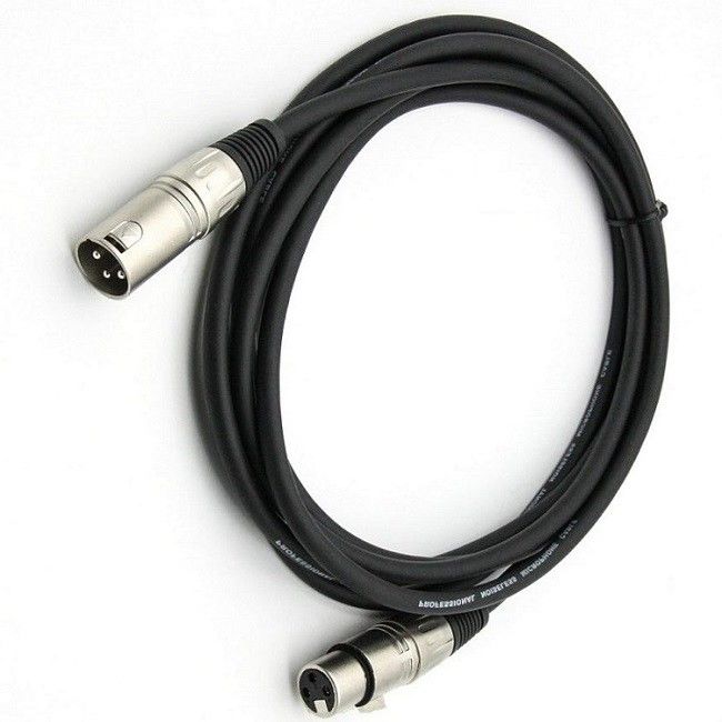 Cables de micrófono XLR de 3 pines de macho a hembra Cordón de micrófono negro