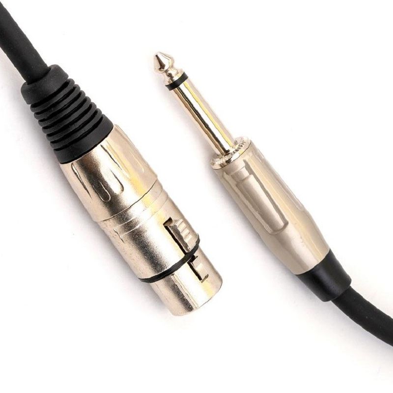 1/4 pulgadas Hombre a XLR Cordón de micrófono femenino Negro Cable XLR Cable de micrófono de 10 pies