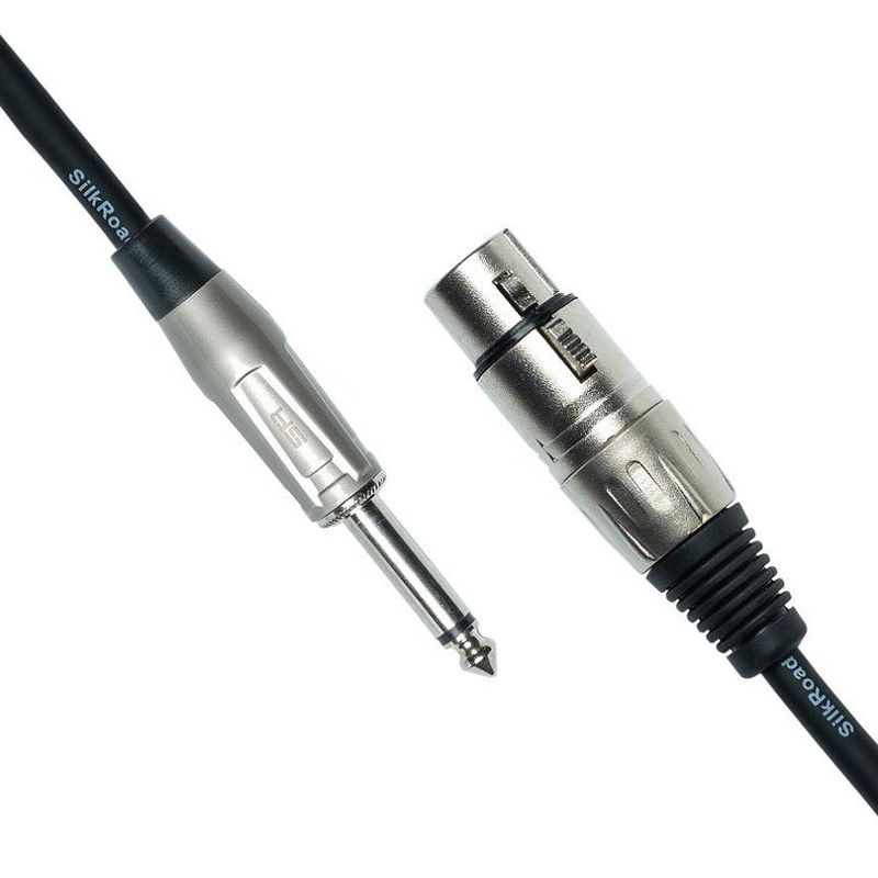 1/4 pulgadas Hombre a XLR Cordón de micrófono femenino Negro Cable XLR Cable de micrófono de 10 pies
