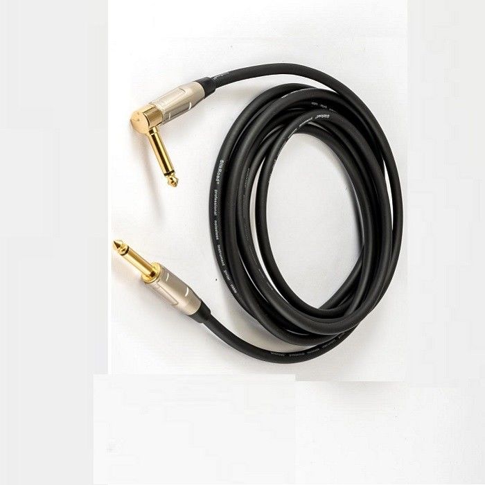 22 Awg Bass Guitar Cable 1/4 pulgada recta a 1/4 pulgada ángulo Bass Amp Cord para Amp