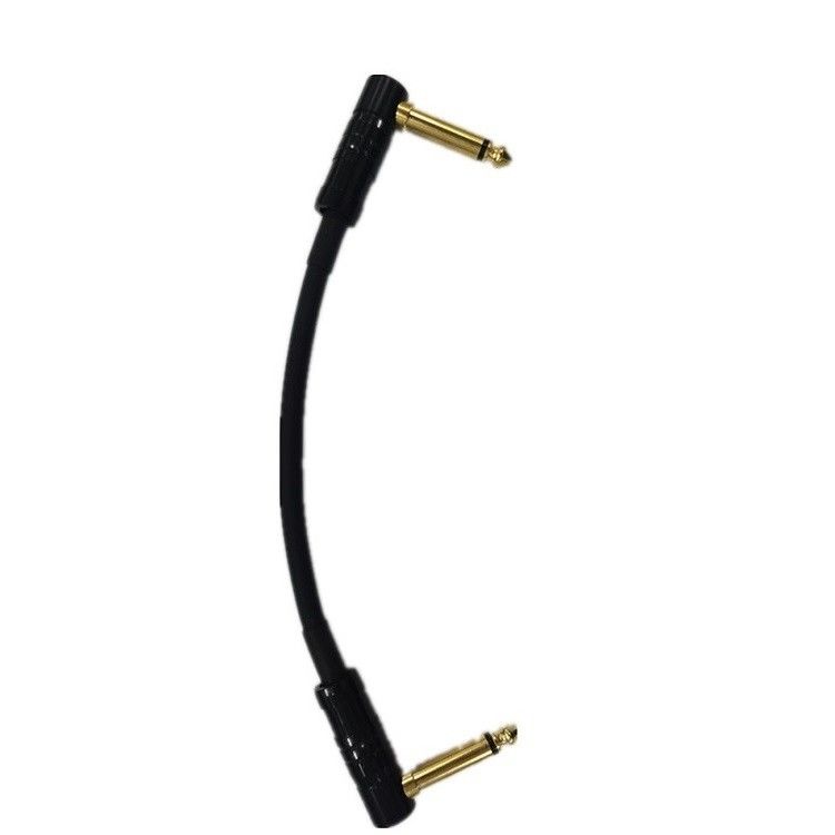 0.6ft Cordón de cable de parche 2 Pcs Pack 6.35mm Plug angular Cable de instrumento para tablero de pedal