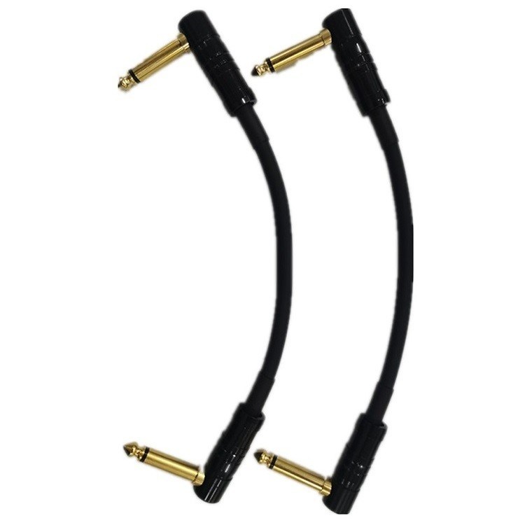 Cables de parche para guitarras pequeñas 2 Pcs Pack 6.35mm Plug ángulo Pedal de guitarra Cable de instrumento