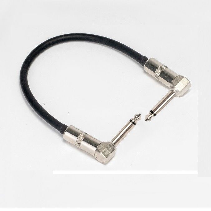 2 Pcs Pack 6.35mm Guitar Patch Cable Pedal de guitarra conduce el ángulo derecho a recto