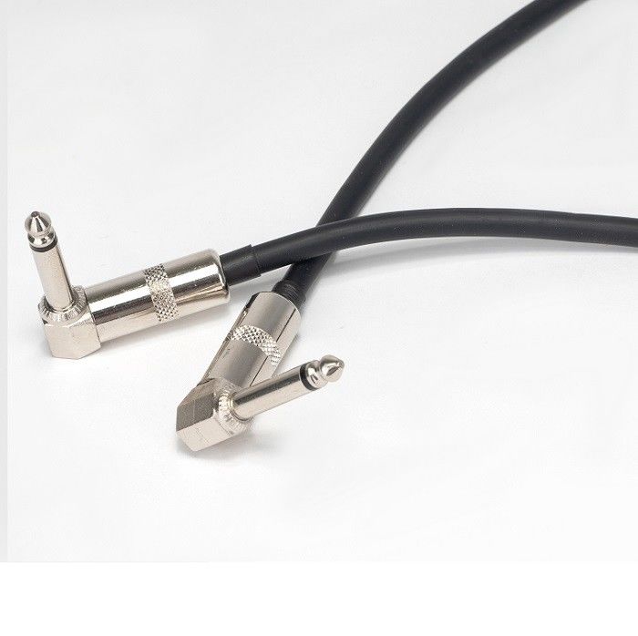 2 Pcs Pack 6.35mm Guitar Patch Cable Pedal de guitarra conduce el ángulo derecho a recto