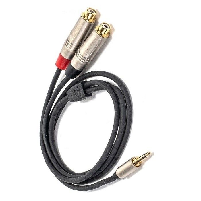 Cable de audio y splitter de 3,5 mm Estéreo a doble RCA para mezclador de altavoces
