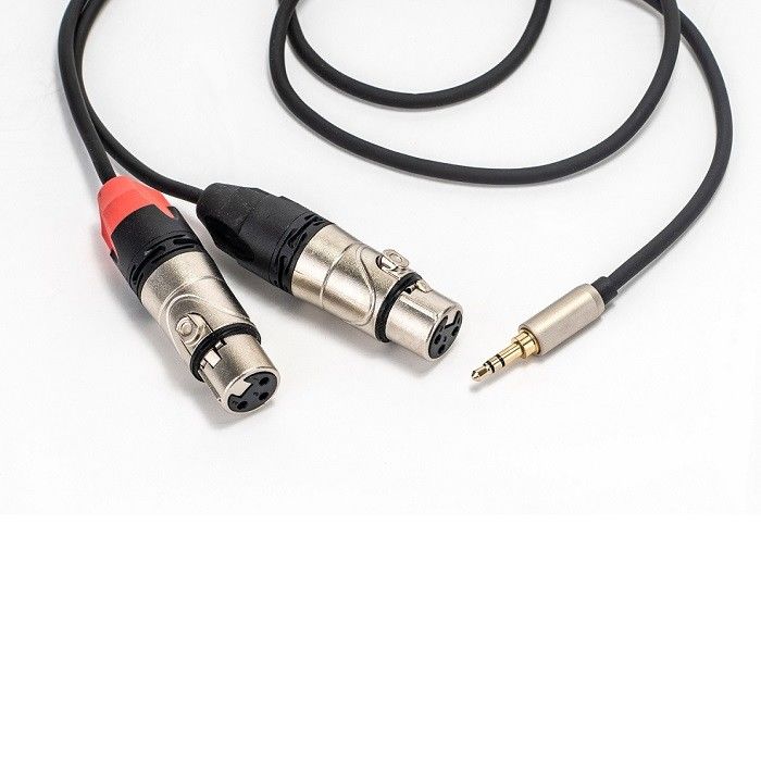 Cable de adaptador de separación Y femenino 3,5 mm Estéreo a doble cable de audio XLR para altavoz
